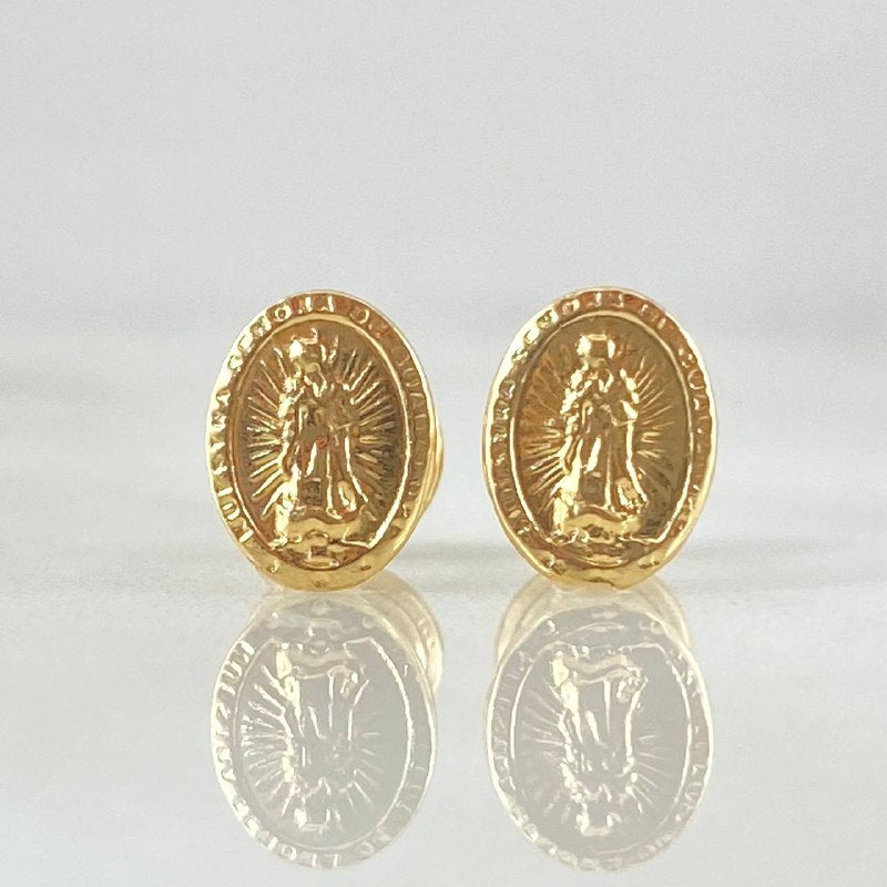 Stud Earrings Virgin Guadalupe 0.6gr / 18K Gold ©