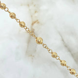 Virgin Guadalupe Rosary Silhouette 25.65gr / 65cm / 5mm - 6 mm Beads Diamond Cut - White Zircons - 18K Yellow Gold Nail Cross