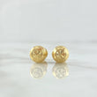 Stud Earrings Bead 1gr / 7mm Diamond Cut Linear 18K Yellow Gold