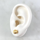 Stud Earrings Bead 1gr / 7mm Diamond Cut Linear 18K Yellow Gold