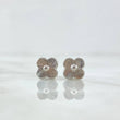 Topos Flor Rayada 0.95gr / 8mm Oro Blanco 18K
