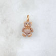 Dije Oso Articulado 2.25gr / 2cm / Circones Blancos Oro Rosa 18K
