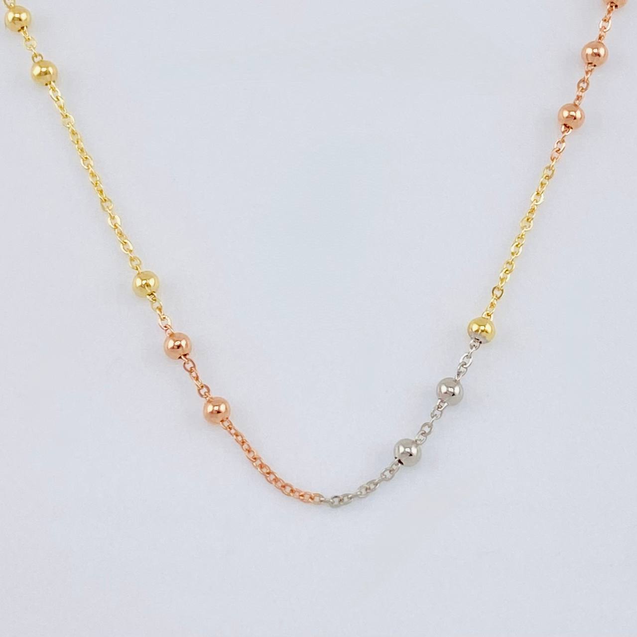 Cadena Aro Seguido Bolas 1.9 g / 19 1/2 in / 1.8 mm Tres Oros 18K
