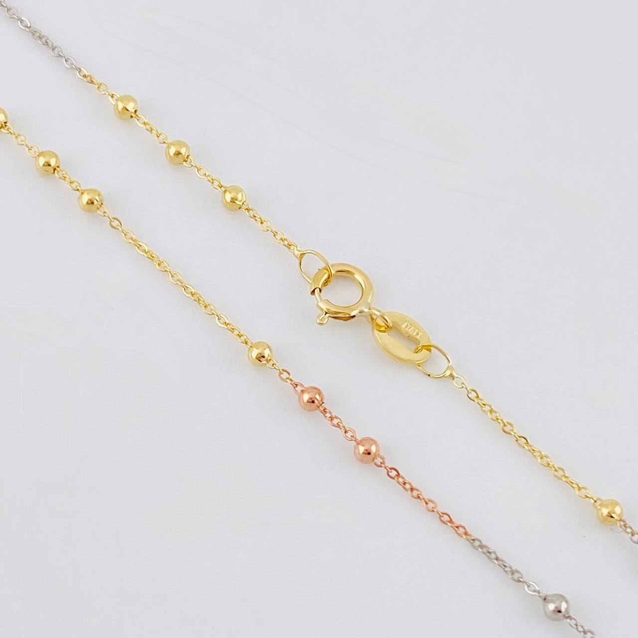 Cadena Aro Seguido Bolas 1.9 g / 19 1/2 in / 1.8 mm Tres Oros 18K