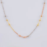 Classic Link Chain Beads 1.7 g / 17 1/2 in / 1.8 mm Three Golds 18K