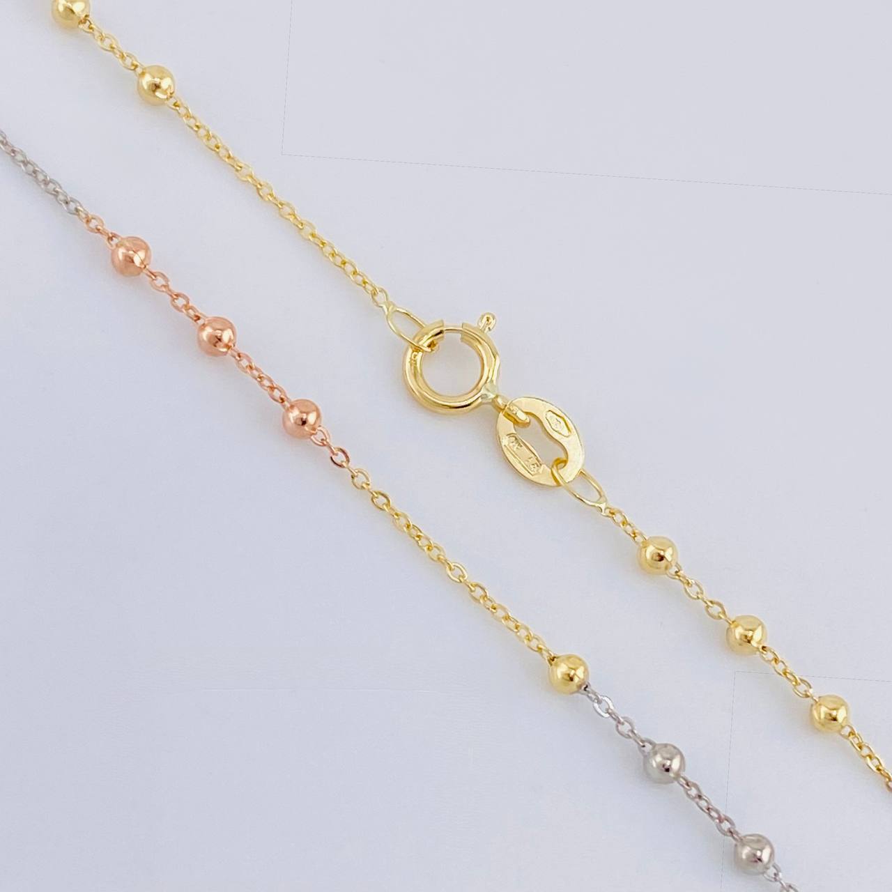 Classic Link Chain Beads 1.7 g / 17 1/2 in / 1.8 mm Three Golds 18K
