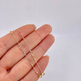 Classic Link Chain Beads 1.7 g / 17 1/2 in / 1.8 mm Three Golds 18K