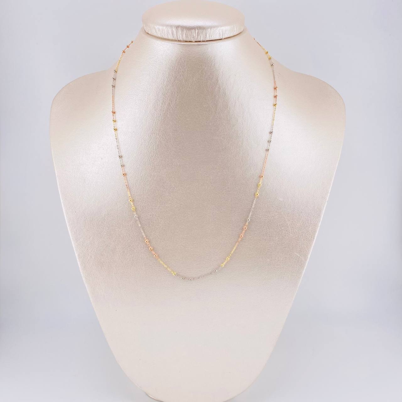 Classic Link Chain Beads 1.7 g / 17 1/2 in / 1.8 mm Three Golds 18K