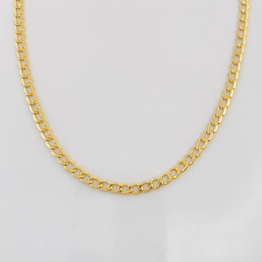 Cadena Cubana 2.4g / 24 in / 2mm Oro Amarillo 18K