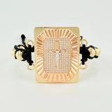 Woven Bracelet Symbol of Love Three Golds 18K