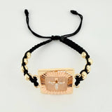 Woven Bracelet Symbol of Love Three Golds 18K