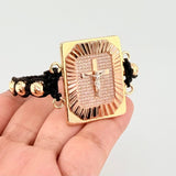 Woven Bracelet Symbol of Love Three Golds 18K