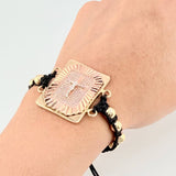 Woven Bracelet Symbol of Love Three Golds 18K