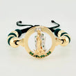 Woven Bracelet Virgin Guadalupe Two-Tone Yellow White Gold 18K
