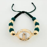 Woven Bracelet Virgin Guadalupe Two-Tone Yellow White Gold 18K