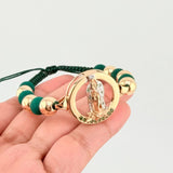 Woven Bracelet Virgin Guadalupe Two-Tone Yellow White Gold 18K