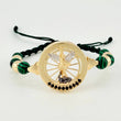 Woven Bracelet Saint Michael Archangel Two-Tone Yellow White Gold 18K