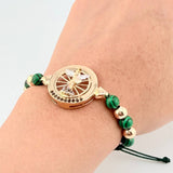 Woven Bracelet Saint Michael Archangel Two-Tone Yellow White Gold 18K