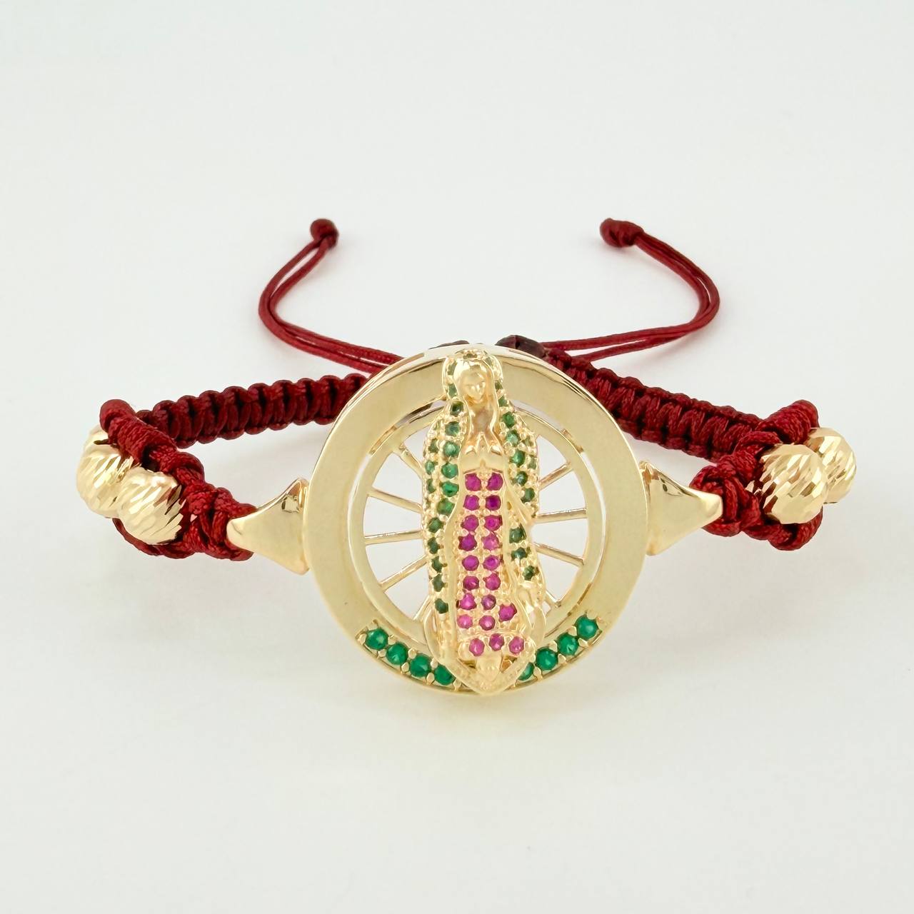 Woven Bracelet Virgin of Guadalupe Yellow Gold 18K