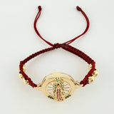 Woven Bracelet Virgin of Guadalupe Yellow Gold 18K