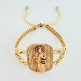 San Judas Woven Bracelet Three Golds 18K