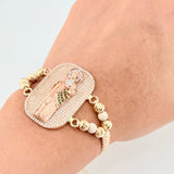 San Judas Woven Bracelet Three Golds 18K