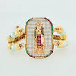 Woven Bracelet Virgin Guadalupe Two Golds Yellow Pink 18K