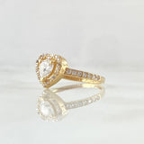 Halo Heart Ring 2.05g / T7 / White Zirconia Yellow Gold 18K