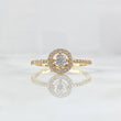 Halo Ring 2g / T7 3/4 / White Zirconia Yellow Gold 18K