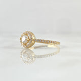 Halo Ring 2g / T7 3/4 / White Zirconia Yellow Gold 18K