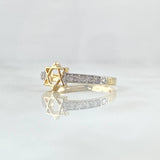 Star of David Ring 1.5gr / T7 1/4 / White Zircons Two Yellow White Gold 18K