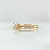 Ring Solitaire Scepter 1.95gr / T6 3/4 / White Zircons Yellow Gold 18K