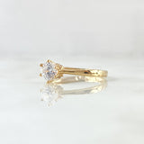 Anillo Solitario Corona 1.45gr / T6 1/2 / Circones Blancos Oro Amarillo 18K