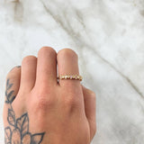 Anillo Rombos Intercalados 2.25gr / T8 / Circones Rosados Oro Amarillo 18K