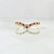 Anillo Tiara En V 1.35gr / T5 1/2 / Circones Blancos Rojos Oro Amarillo 18K