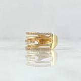 Claw Ring Embraced 3g / T7 3/4 / White Zircons Yellow Gold 18K