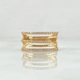 Claw Ring Embraced 3g / T7 3/4 / White Zircons Yellow Gold 18K