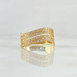 Curved Churumbela Ring 3.75gr / T6 1/2 / White Zirconia Yellow Gold 18K