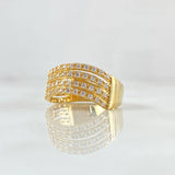 Curved Churumbela Ring 3.75gr / T6 1/2 / White Zirconia Yellow Gold 18K