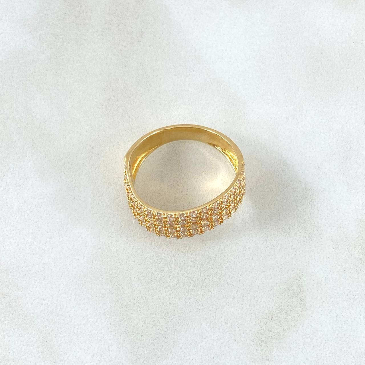 Curved Churumbela Ring 3.75gr / T6 1/2 / White Zirconia Yellow Gold 18K