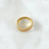 Curved Churumbela Ring 3.75gr / T6 1/2 / White Zirconia Yellow Gold 18K