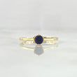 Anillo Solitario Corona 1.8gr / T6 / Azul Rey Oro Amarillo 18K