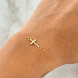 Herraje Cruz 0.2gr / 1.7cm / Lisa Oro Amarillo 18K ©