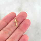 Herraje Cruz 0.2gr / 1.7cm / Lisa Oro Amarillo 18K ©