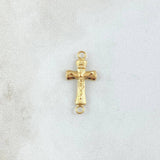 Herraje Cruz Cristo 0.4gr / 2.1cm / Texturizado Oro Amarillo 18K