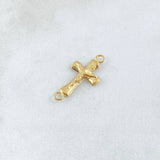 Herraje Cruz Cristo 0.45gr / 2.1cm / Texturizado Oro Amarillo 18K ©
