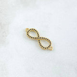 Herraje Infinito 1.2gr / 2.3cm / Circones Negros Oro Amarillo 18K