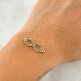 Herraje Infinito 1.2gr / 2.3cm / Circones Negros Oro Amarillo 18K