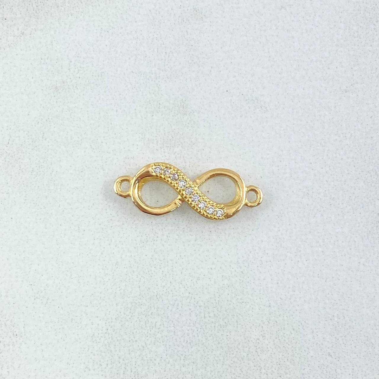 Herraje Infinito 0.8gr / 1.8cm-Circones Blancos Oro Amarillo 18K *