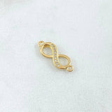 Herraje Infinito 0.65gr / 1.7cm / Circones Blancos Oro Amarillo 18K ©